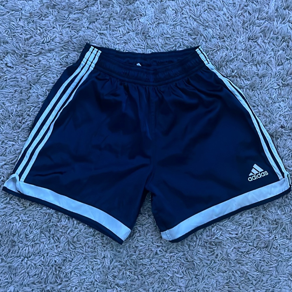 Navy blue adidas pants, size Large